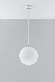 Sollux SL.0264 - Pendul UGO pe cablu 1xE27/15W/230V Ø 30 cm alb/crom lucios