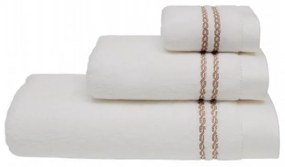 Set cadou de prosoape mici CHAINE, 3 buc Alb - broderie roz / Pink embroidery