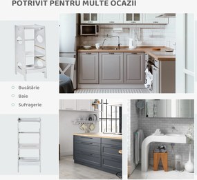 HOMCOM Turn de Învățare pentru Copii cu Înălțime Reglabilă pe 3 Nivele, 40x50x90 cm, Gri | Aosom Romania