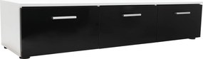 Mobilier living, alb/extra strălucire neagră HG, LEO