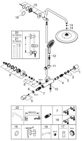 GROHE 26648000 - Sistem de duș RAINSHOWER SMARTACTIVE 310, 450 mm, crom lucios