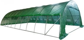 Solar de grădină, 5x12 m, 60 m², cadru din oțel, țeavă galvanizată, folie PE armată, 24 ferestre rulante, rezistent la UV, impermeabil, Verde, GH512,