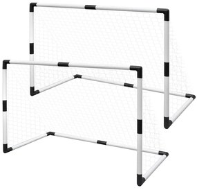 Set porți mini de fotbal pentru copii din plasă, 2 buc., 91,5x48x61 cm