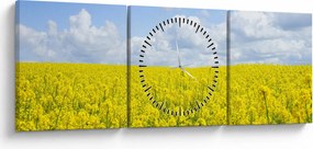 Tablou - Câmp galben (cu ceas) (90x30 cm)