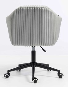 HR832K Scaun Gri Teddy Cord cu Bază Neagră