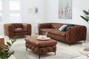 Fotoliu design Chesterfield, Microfibra, Maro Antic, MODERN BAROCK