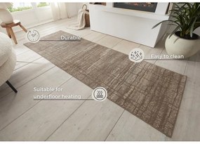 Covor tip traversă maro/bej 80x200 cm Terrain – Hanse Home