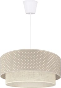 Brilagi-LED Lustră cu cablu BOHO BOBO, 1x E27/60W/230V, Ø 40 cm, cu buline, bej/crem
