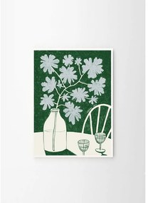 Poster 30x40 cm Blue Flowers &amp; Red Wine – Anouk van Cleef – The Poster Club