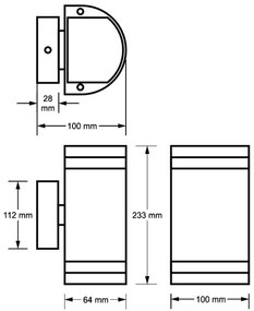 Aplică perete exterior KORTEK 2xGU10/30W/230V IP44 gri