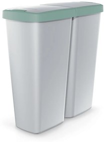 Coș de gunoi DUO gri, 50 l, verde/gri