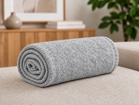 Patura din fleece FLEORA, alb-gri deschis Dimensiune: 150 x 200 cm