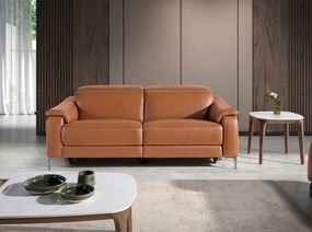 Canapea 3 locuri eleganta, design LUX cu functia relax Cowhide brown leather