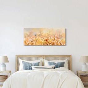 Tablou - Frunze în culori de toamnă, pictură în ulei (120x50 cm)