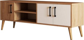 Comoda TV EXXEN-1584, stejar/alb, PAL melaminat, 150x34x52 cm