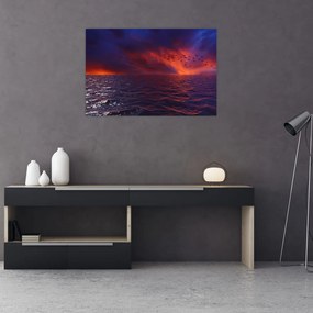 Tablou cu mare și păsări (90x60 cm)
