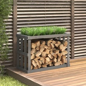 Suport busteni de exterior, gri, 108x52x74 cm, lemn masiv pin