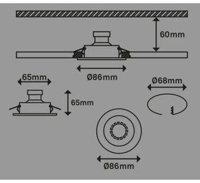 SET 3x corp de iluminat LED pentru baie 1xGU10/3W/230V IP23 argintiu Briloner 7221-039