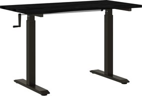 vidaXL Birou Negru și Maro Întunecat 120 x 60 cm Lemn de stejar masiv