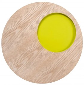 Masuta de cafea rotunda din lemn Addison 50x50x50 cm maro/galben