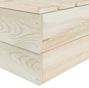 Set mobilier palet pentru gradina 6 piese lemn de molid tratat colt + 2x mijloc + 3x masa, 1
