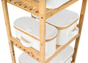 Cutie de depozitare G21 40 x 30 x 15 cm, dinbambus cu capac, bej