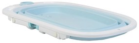 Cadita pliabila cu stender pentru bebelusi si copii NOVOKIDS™ Folding Bath Tub, baita bebe, ergonomica, 81x45x22 cm, supapa scurgere, Albastru