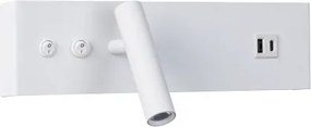 Brilagi-LED Aplica de perete cu spot și port USB NOCTIS, LED/3W/230V+LED/9W, albă