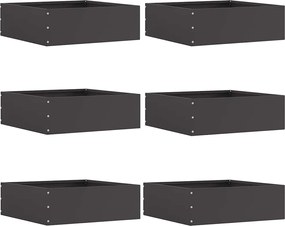 vidaXL Margine pentru gazon 6 pcs Negru 40 x 40 x 13 cm Oțel