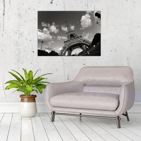 Tablou pe sticlă - Turnul Eiffel din Paris (70x50 cm)