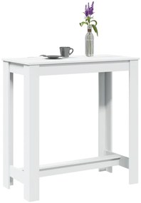 vidaXL Masă de bar, alb, 102x50x103,5 cm, lemn prelucrat