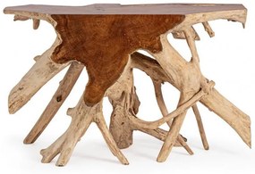 Consola finisaj natural din lemn de Teak, 120x45x80 cm, Lisandra Bizzotto