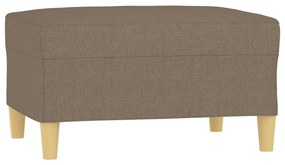 Canapea cu 3 locuri si taburet, taupe, 210 cm, textil Gri taupe, 228 x 77 x 80 cm