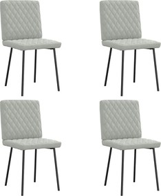 vidaXL Scaune de bucătărie, 4 buc., gri deschis, catifea