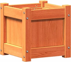 vidaXL Jardinieră de grădină, maro ceruit, 31x31x31 cm, lemn masiv pin