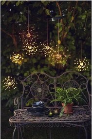 Decorațiune solară LED suspendată cu diode albe Star Trading Firework, înălțime 50 cm