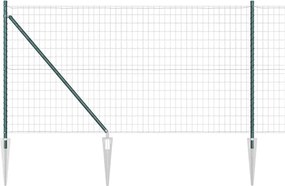 vidaXL Gard cu Stâlp Verde 1 x 25 m Oțel și PVC