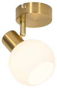 Spotlight Art Deco auriu cu sticlă opala reglabil - Anouk
