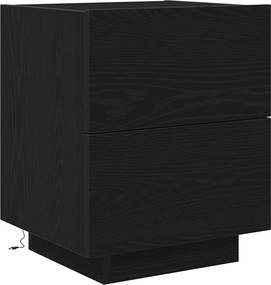 vidaXL Dulap de noapte Stejar Negru 45 x 40 x 55 cm Lemn compozit