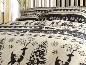 Lenjerie cocolino WINTER DEER gri Dimensiune lenjerie de pat: 2 buc 70 x 90 cm | 200 x 220 cm