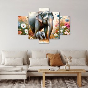 Tablou - Mama elefant, acuarelă (150x105 cm)