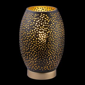 Veioza metalica design decorativ NARRI auriu/negru 24002S GL