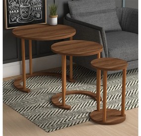Set 3 măsuțe laterale Finley Pakoworld maro