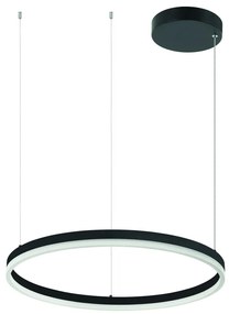Lustra LED design modern circular ROTUNDA 60cm, negru mat