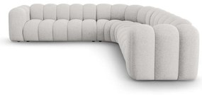 Colțar modular gri deschis cu tapițerie din chenille Lupine – Micadoni