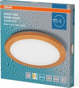 Osram - Plafonieră LED pentru baie ORBIS DISC, 22 W, 230 V, Ø 30 cm, IP44, maro
