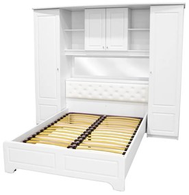 Dormitor cu ancadrament Madrid, Front MDF infoliat alb mat