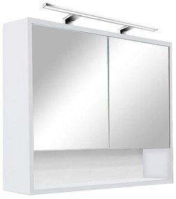 Dulap cu oglindă Luna 80, alb, superior