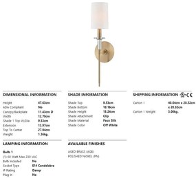 Aplica de perete design clasic AMHERST small, alama antichizata