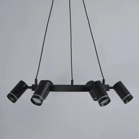 Lustra LED suspendata cu 6 spoturi directionabile, Laser negru